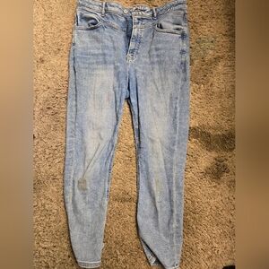 Worn cropped skinny jeans